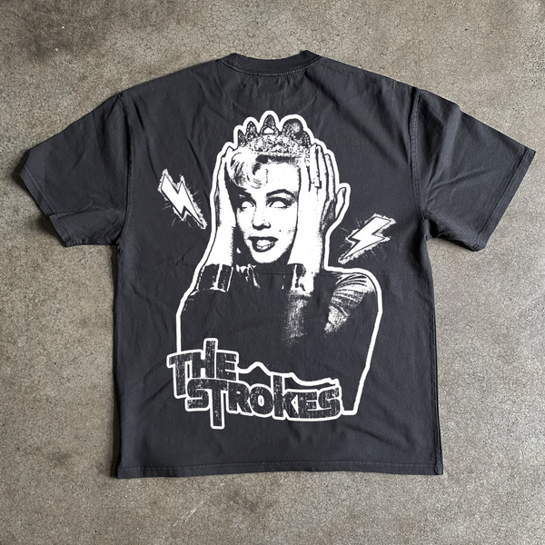 The Strokes 'Marilyn' Heavyweight Black T-Shirt – AOCTW