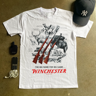 WINCHESTER 'BIG GAME' HEAVYWEIGHT WHITE T-SHIRT