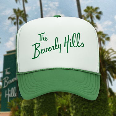 'THE BEVERLY HILLS' HOTEL WHITE / GREEN FOAM TRUCKER