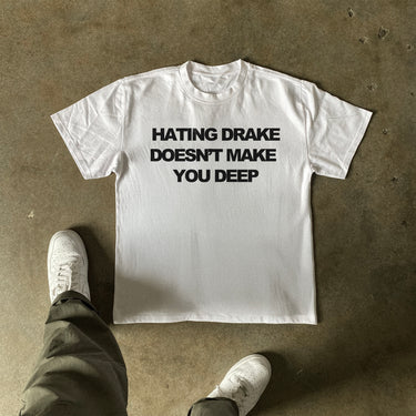 HATING DRAKE  HEAVYWEIGHT WHITE TSHIRT