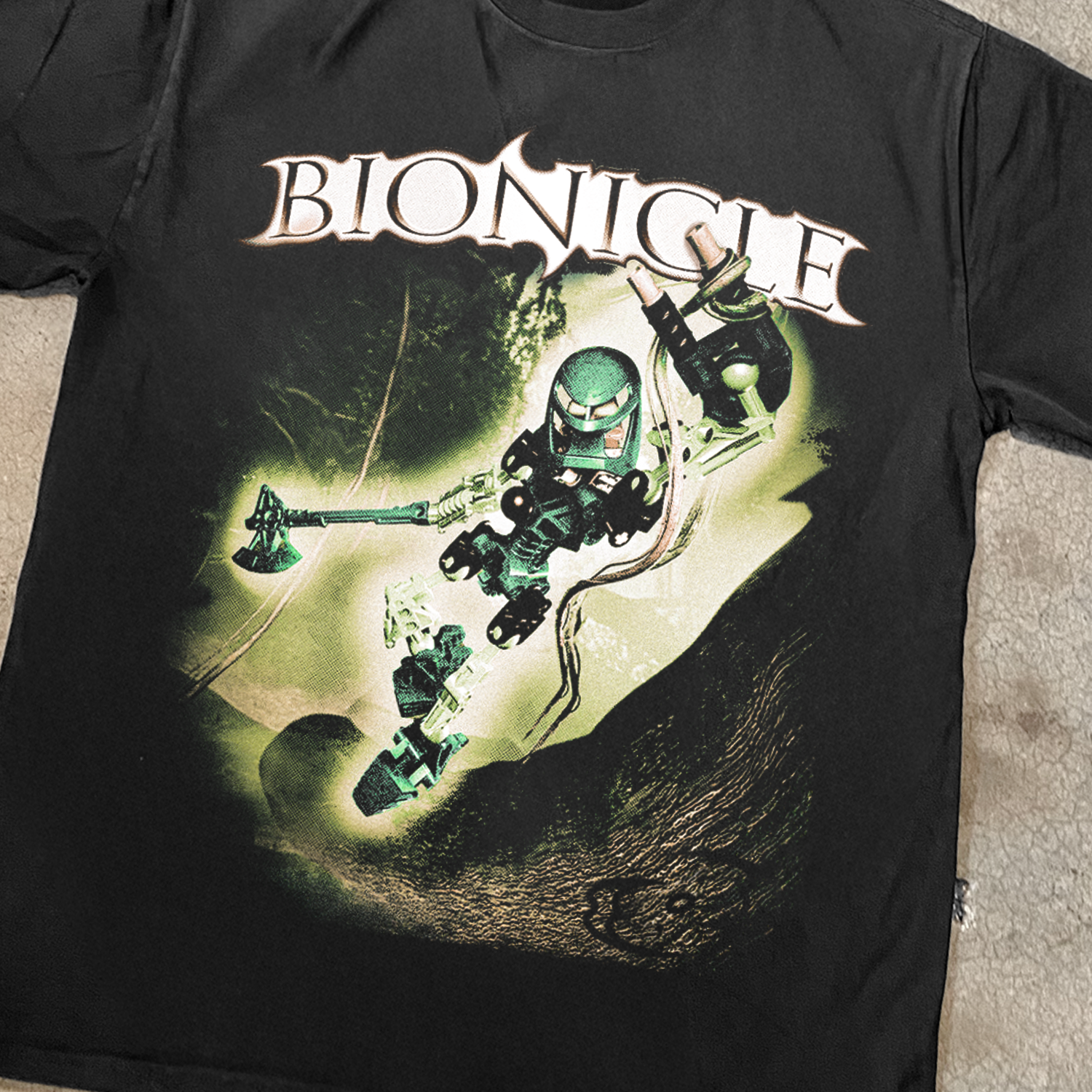Bionicle 'Jungle' Lewa Heavyweight Washed Black T-Shirt – AOCTW