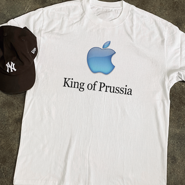 Parody 90s Apple 'King of Prussia' Heavy Faded White Tee