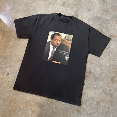 STANLEY HUDSON 'DID I STUTTER?' OFFICE HEAVYWEIGHT FADED BLACK T-SHIRT