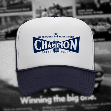 CHAMP 'SPARK PLUGS' NAVY / WHITE TRUCKER HAT
