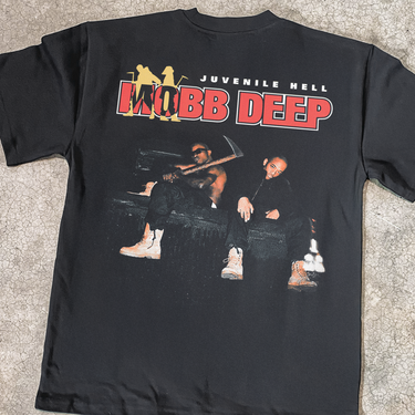 MOBB DEEP 'JUVENILE HELL' HEAVY FADED BLACK T-SHIRT