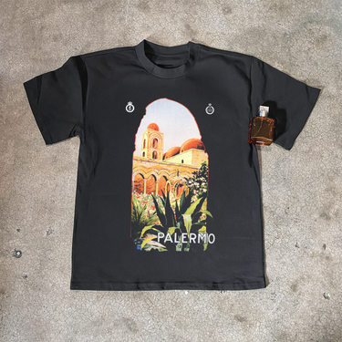 1920s 'PALERMO ITALY' HEAVY FADED BLACK TEE