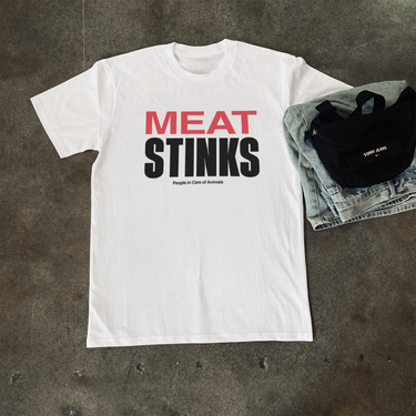 PICA 'MEAT STINKS' CLASSIC WHITE TEE