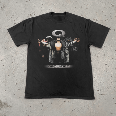 00s Q-TIP 'AMPLIFIED' HEAVY FADED BLACK TEE
