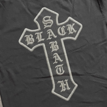 BLACK SABATH CROSS LOGO HEAVYWEIGHT BLACK T-SHIRT