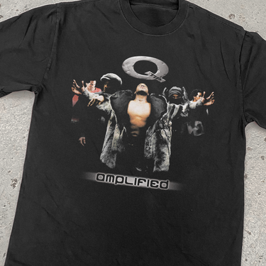 00s Q-TIP 'AMPLIFIED' HEAVY FADED BLACK TEE