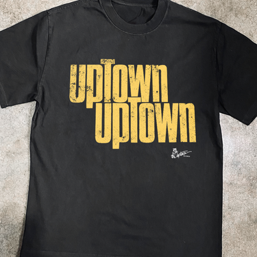 90s 'Uptown Records' Heavy Faded Black Tee
