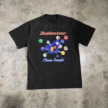 90s BUD 'CLEAN BREAK' HEAVY FADED BLACK TEE