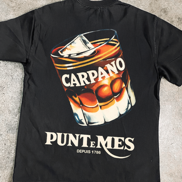 'Carpano Punt E Mes' Vintage Black Heavyweight Liquor Tee
