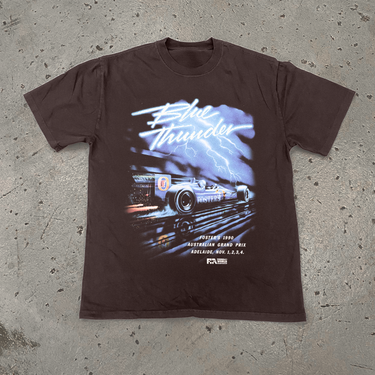 1990 AUSSIE GRAND PRIX 'BLUE LIGHTNING' FOSTERS CHOC HEAVY WEIGHT T-SHIRT
