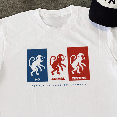 PICA 'NO ANIMAL TESTING' HEAVY FADED WHITE TEE