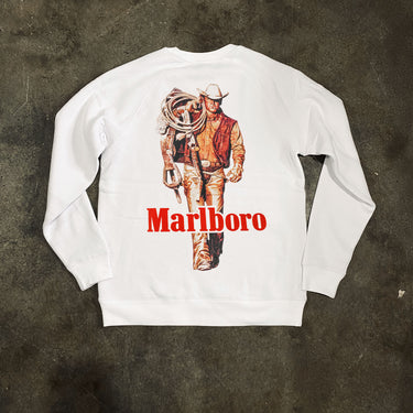 MARLO MAN 'CATTLE RUSTLER' WHITE CREWNECK