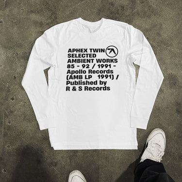 APHEX TWIN 'SELECTED AMBIENT WORKS' LONGSLEEVE WHITE TEE