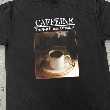 DRUG ENCYCLOPEDIA 'CAFFEINE' HEAVY FADED BLACK TEE