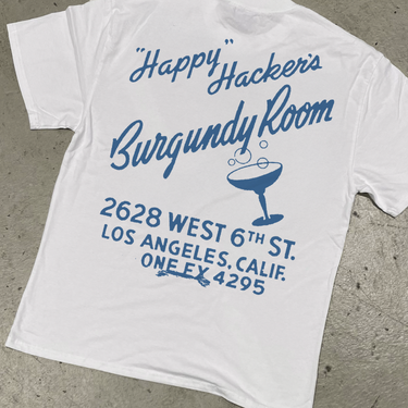'BURGUNDY ROOM' HEAVY FADED WHITE TEE