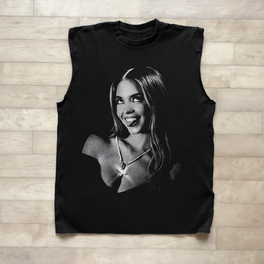 SWEENEY 'SAINT' BLACK CUT-OFF T-SHIRT