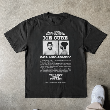 ICE CUBE 'AMERIKKKAS MOST WANTED' POSTER HEAVY BLACK TEE