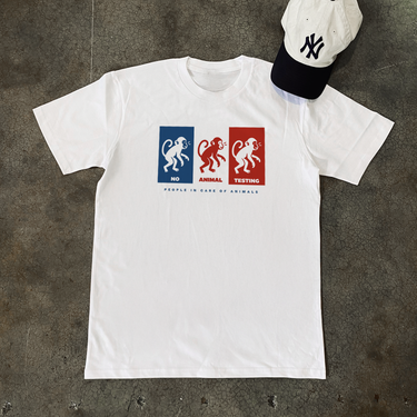 PICA 'NO ANIMAL TESTING' HEAVY FADED WHITE TEE