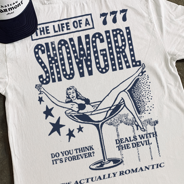 VEGAS SWIFT 'LIFE OF A SHOWGIRL' HEAVY FADED TEE