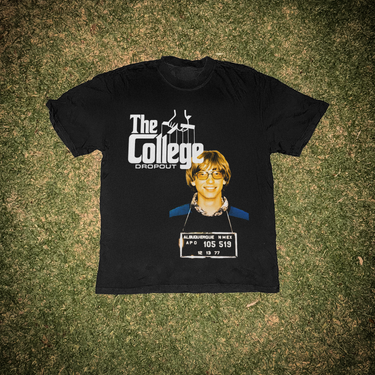 GODFATHER 'THE COLLEGE DROPOUT' BILL GATES HEAVYWEIGHT FADED TEE