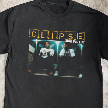 CL1PSE 'LORD WILLIN' BLACK HEAVY FADED TEE