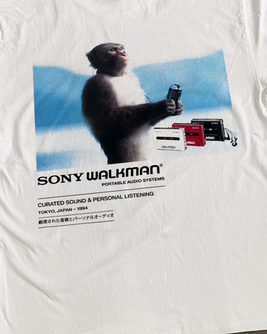 1988 Sony 'Meditating Monkey' White Heavyweight Faded Tee – AOCTW