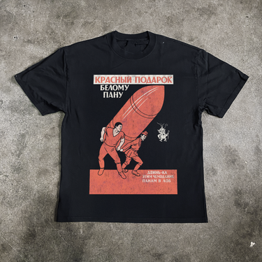 COLD WAR 'SOVIET BULLET' NATIONAL HEAVY FADED BLACK TEE