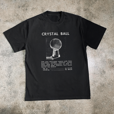 VICTORIAN 'CYRSTAL BALL' ADVERTISEMENT HEAVY FADED BLACK TEE