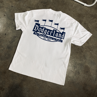 'DODGERLAND' HEAVY FADED WHITE TEE