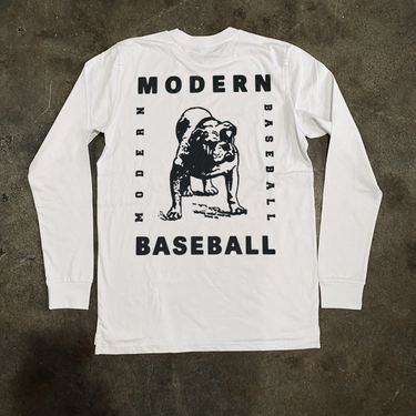 'MODERN BASEBALL' MUTT LONG SLEEVE WHITE TEE