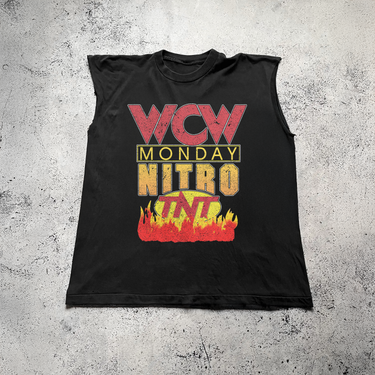 'WCW NITRO' CUT-OFF BLACK T-SHIR