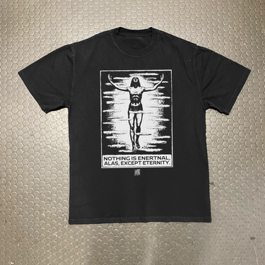 'NOTHING IS ETERNAL' FADED HEAVYWEIGHT BLACK TEE