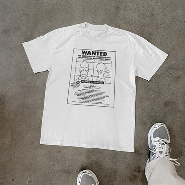 SIMPSONS 1995 'WHO SHOT MR. BURNS' HOMER FADED HEAVY WHITE TEE