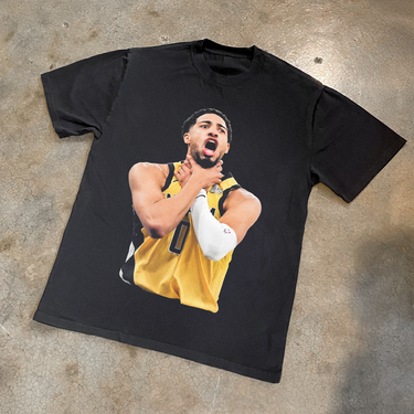TY HALIBURTON 'CHOKE' HEAVY FADED BLACK T-SHIRT