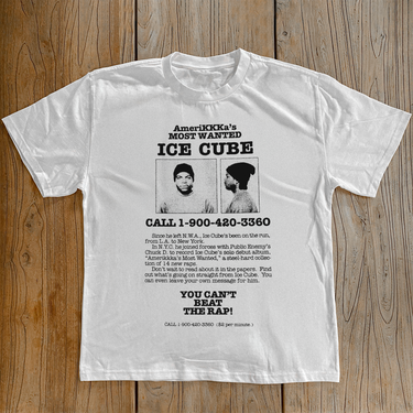 ICE CUBE 'AMERIKKKAS MOST WANTED' POSTER HEAVY WHITE TEE