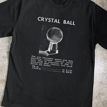 VICTORIAN 'CYRSTAL BALL' ADVERTISEMENT HEAVY FADED BLACK TEE
