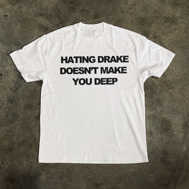 HATING DRAKE  HEAVYWEIGHT WHITE TSHIRT