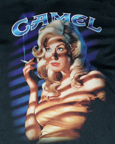 80s Camel Lights 'What a Dame' Heavy Faded Black tee – AOCTW