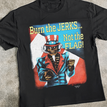 BURN THE JERKS HEAVYWEIGHT BLACK T-SHIRT
