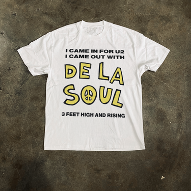 DE LA SOUL 'I CAME FOR U2' WHITE HEAVY FADED TEE