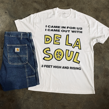DE LA SOUL 'I CAME FOR U2' WHITE HEAVY FADED TEE