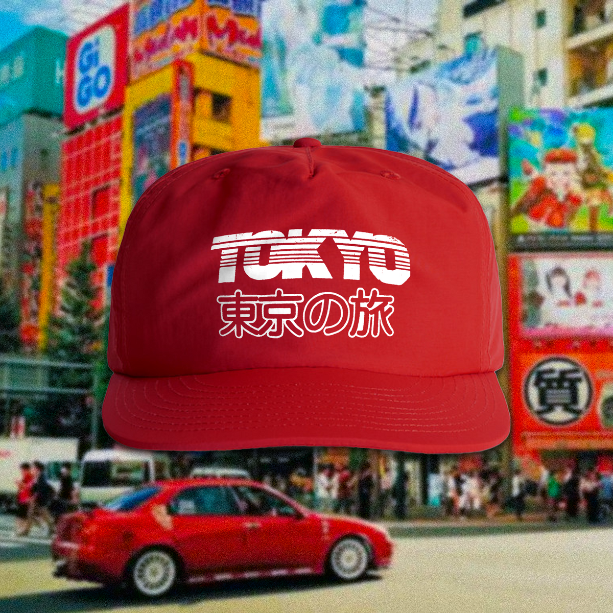 90S 'Tokyo' Kanji Nylon Red Cap – AOCTW