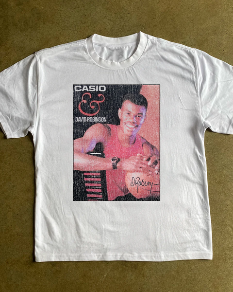D Robinson Casio Heavyweight White Tee – AOCTW D Robinson Casio Heavyweight White Tee – AOCTW