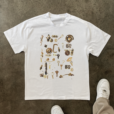 VINTAGE KEYS HEAVYWEIGHT WHITE TSHIRT