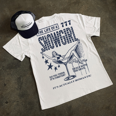 VEGAS SWIFT 'LIFE OF A SHOWGIRL' HEAVY FADED TEE