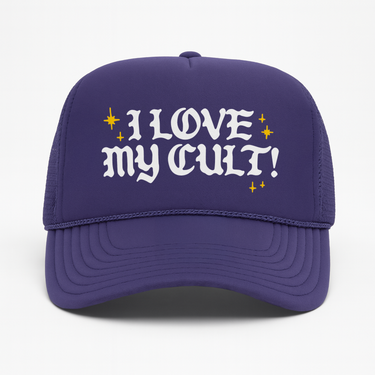 'I Love My Cult' Purple Foam Trucker